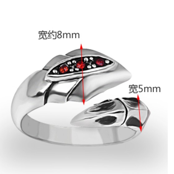 925 Silver Rock Dragon Claw Open-End Ring